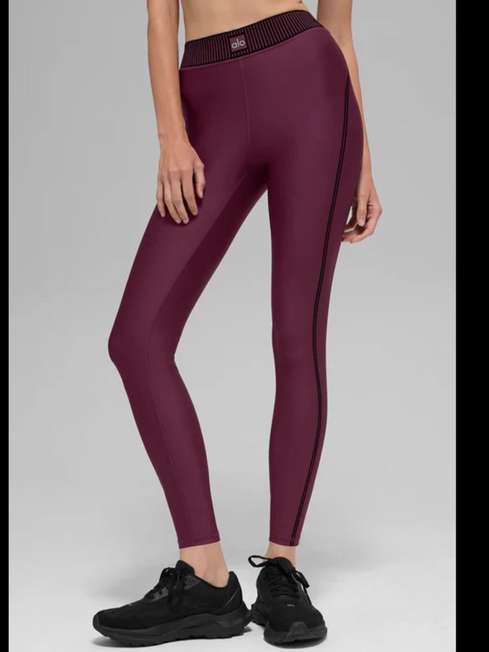 Alo Airlift High-Waist 7/8 Line Up Legging-Burgundy - Picture 2 of 5